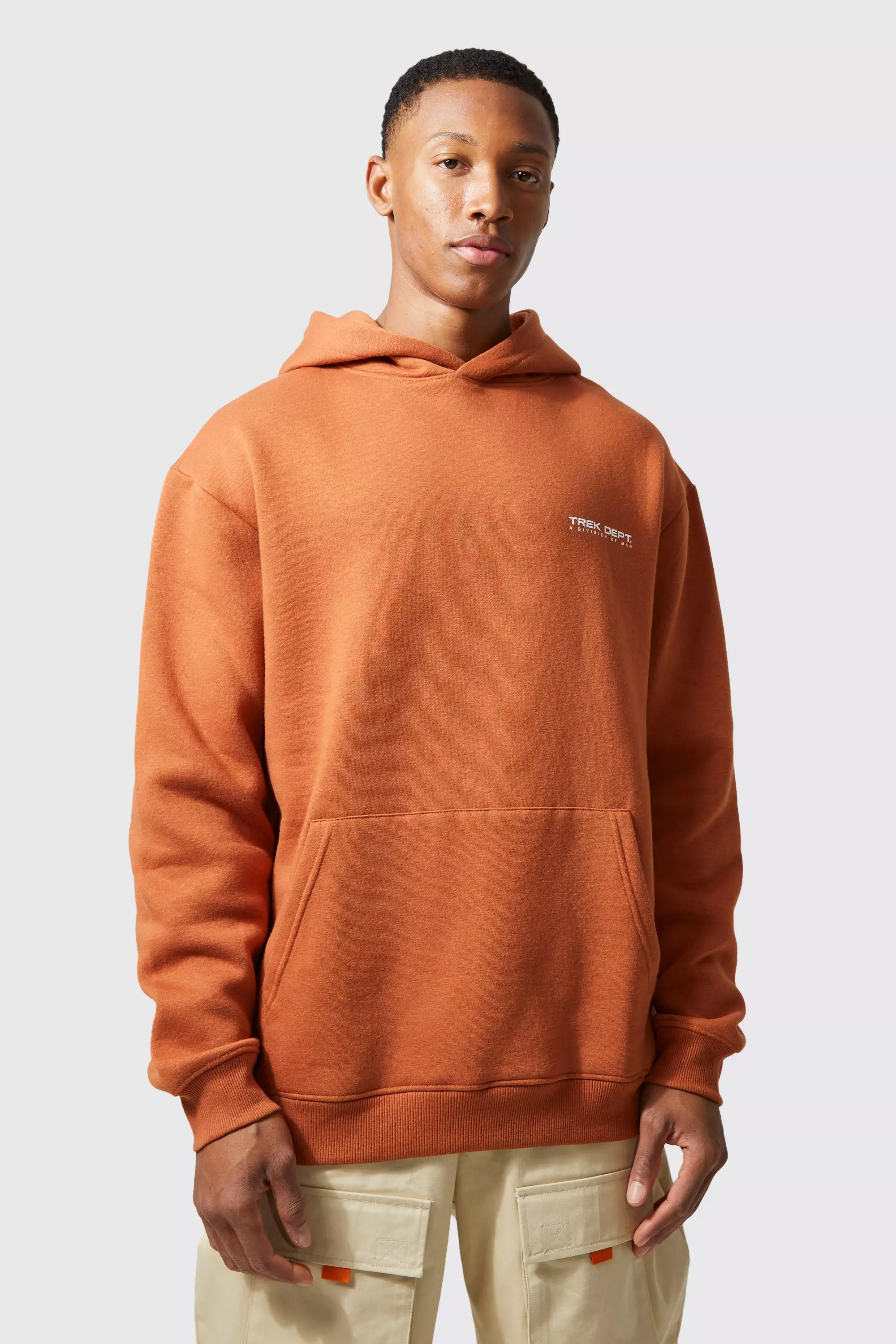 Active Oversized Trek Dept Back Graphic Hoodie boohooMAN